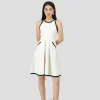 Đầm mini viền đen She's Nano hiệu ứng Melange-xước sợi 5_13