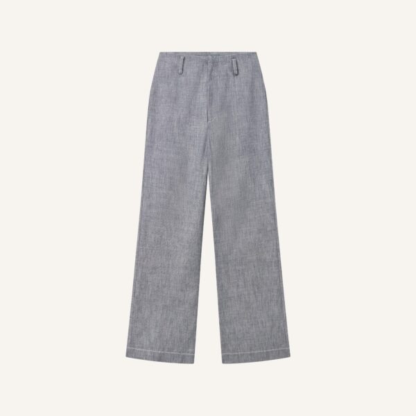QUẦN DENIM CHUỐI XÁM XẺ SAU
