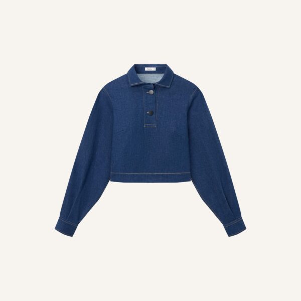 ÁO DENIM COFFEE XANH ĐEN TAY BỒNG