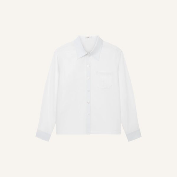ÁO SƠ MI LINEN DỨA TRẮNG CỔ RỘNG (PREMIUM)