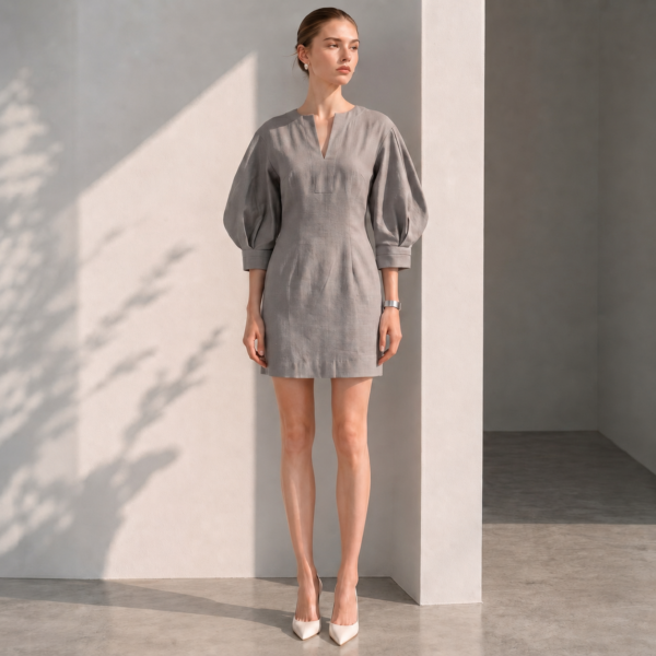 ĐẦM MIDI DỨA CỔ V I Hestia Fashion