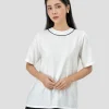 ÁO THUN VIỀN CỔ ĐEN CHO NỮ CÔNG SỞ