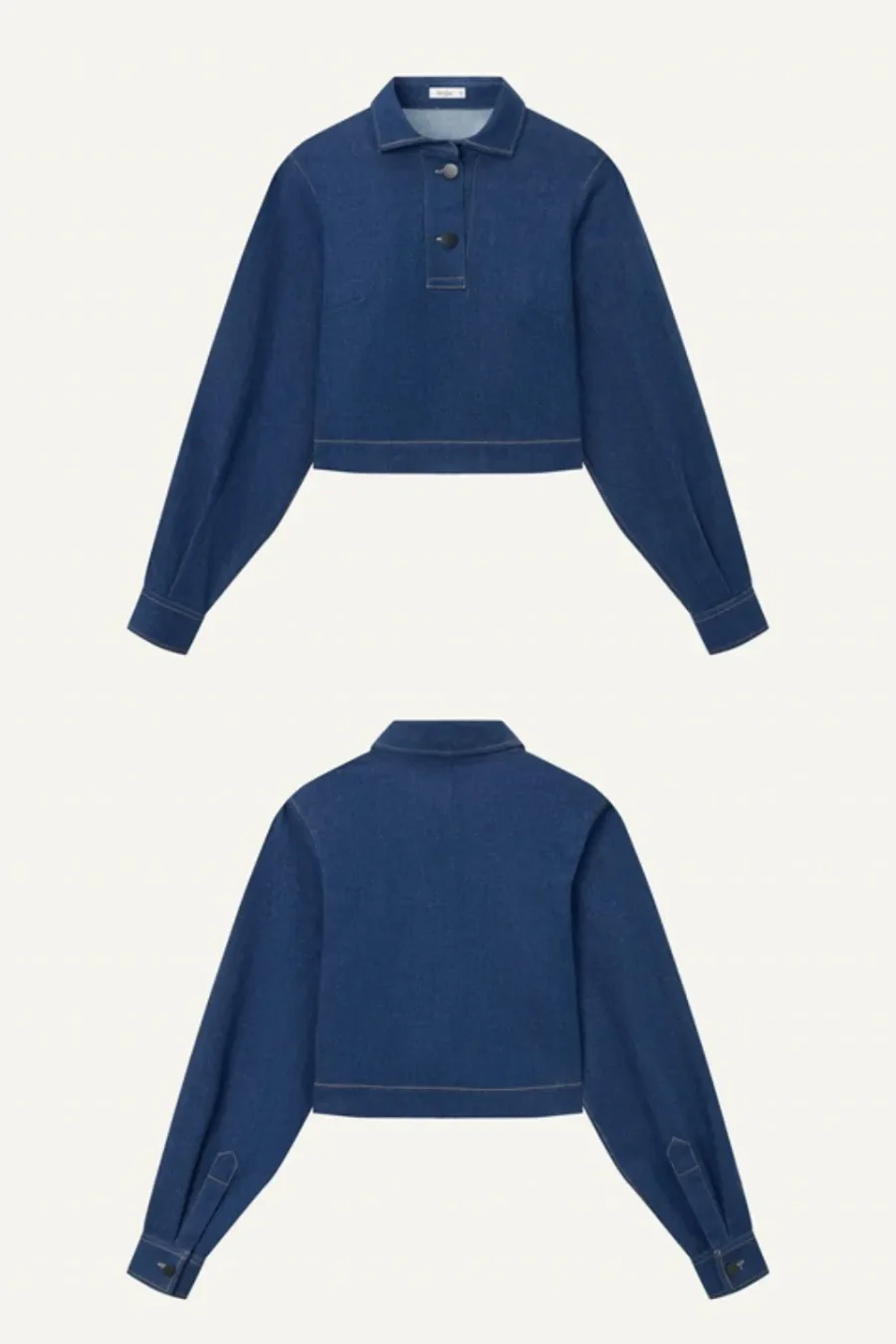 Áo Denim Coffee tay dài cho nữ