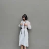Áo Sheer Cổ Trụ Phối Ribbon ngoài trời