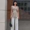 Áo sơ mi nữ đẹp và quần tây trắng cho nữ_7