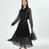 Hestia - chân váy xếp ly dáng dài màu đen
