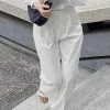 Quần nữ tây trắng nữ She Nano ống suông rộng, cạp cao, hiệu ứng vải Melange xước sợi – Hestia Fashion2_9