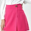 Skort Satin Tà Đắp Lệch – Hồng Đậm