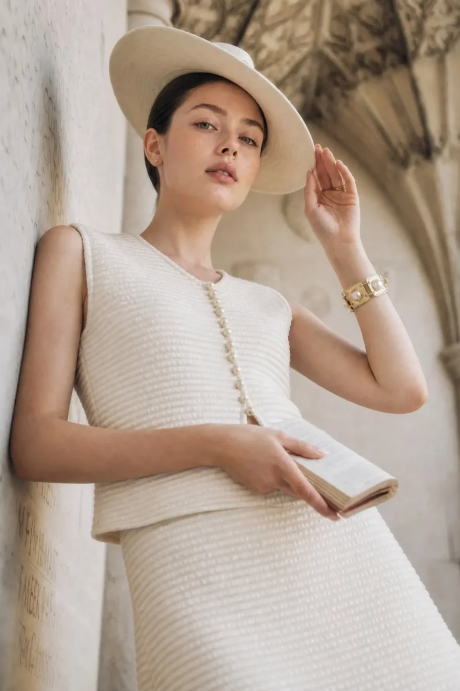 Áo Dứa thun gân cổ tim không tay